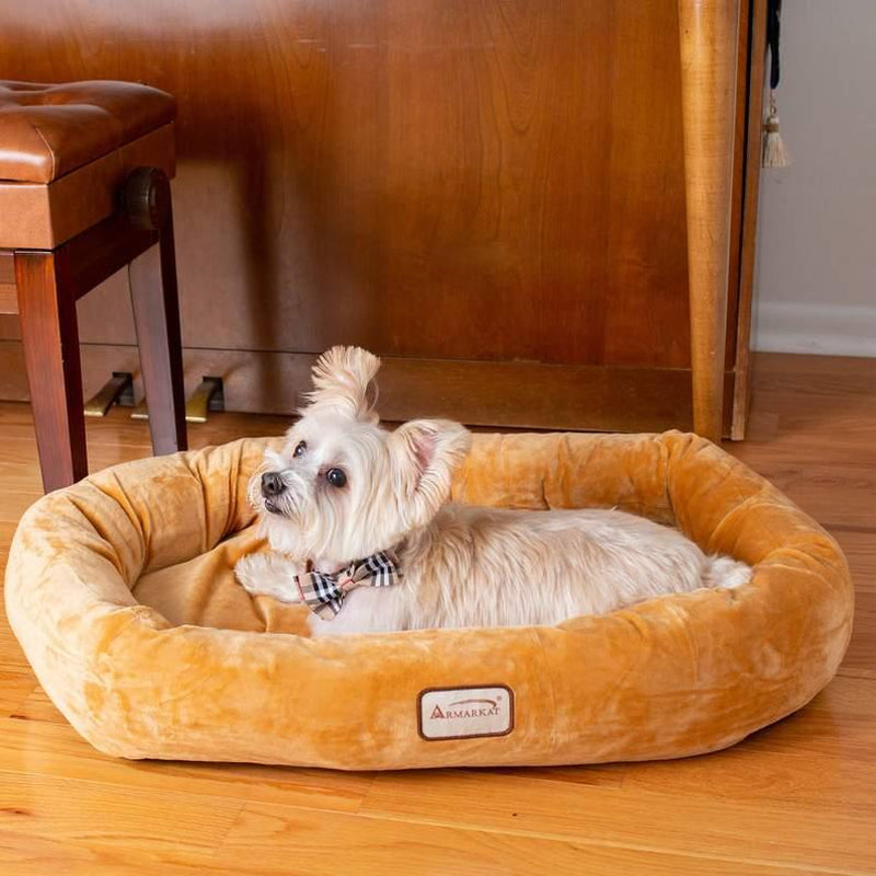 Armarkat Bolstered Pet Bed and Mat, Ultra-Soft Dog Bed S/M/L