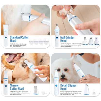 Petygo 4-In-1 Dog Grooming Kit with Nail Grinder & Dog Paw Trimmer - Customer'S Choice, Low-Noise, Rechargeable, Cordless, Electric, Quiet Hair Shave Clippers Set for Dogs, Cats, and Paw Pets - Most Loved Gift,Thanksgiving, Christmas, New Year Gifts