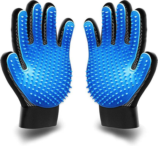 Pet Grooming Hair Gloves for Dogs, Cats, Rabbits, and Horses - 260 Silicone Tips, Deshedding and Massage Mitt - Bpa-Free