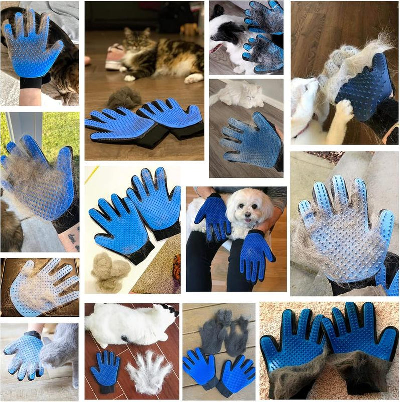 Pet Grooming Hair Gloves for Dogs, Cats, Rabbits, and Horses - 260 Silicone Tips, Deshedding and Massage Mitt - Bpa-Free