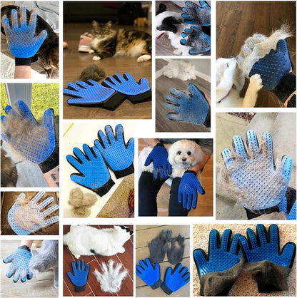 Pet Grooming Hair Gloves for Dogs, Cats, Rabbits, and Horses - 260 Silicone Tips, Deshedding and Massage Mitt - Bpa-Free