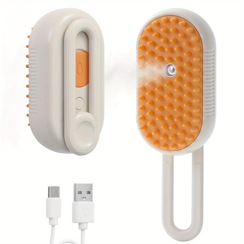 [Steam Cat Brush] 4 in 1 Rechargeable Cat Steam Brush | Anti-Static, Massage, Cleaning, Shedding & Combing All in One