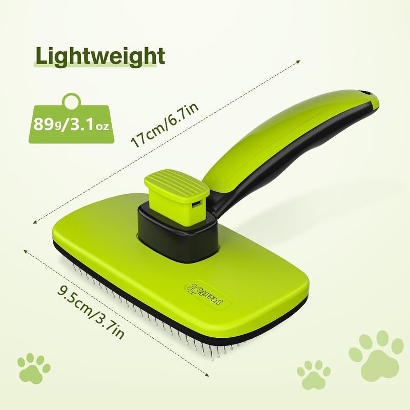 Self-Cleaning Slicker Brush for Dogs, Cats, Lightweight Dog Brush for Shedding Massaging Grooming, Cat Brush Gently Removes Loose Fur Undercoat For...