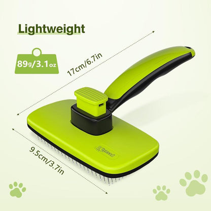 Self-Cleaning Slicker Brush for Dogs, Cats, Lightweight Dog Brush for Shedding Massaging Grooming, Cat Brush Gently Removes Loose Fur Undercoat For...